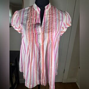 VINTAGE Michael Michael Kors Striped Pink and White Women's Top